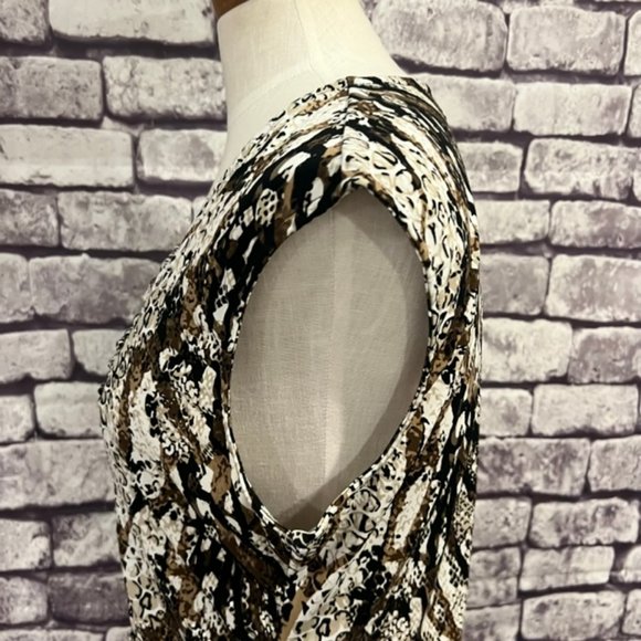 Style & Co Brown, Black & Ivory Sleeveless Blouse Size Large - Picture 5 of 10